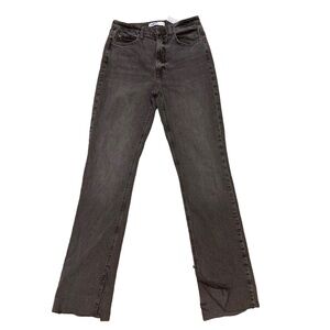 Zara Extra Long High Rise Slim Fit Slit Leg Jeans